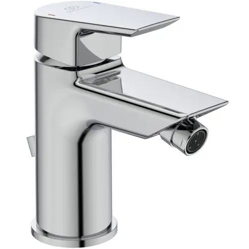 Bidetarmatur von Ideal Standard in Chrom-Design mit flachem Hebel und Auslauf. Geeignet für moderne Badezimmer.